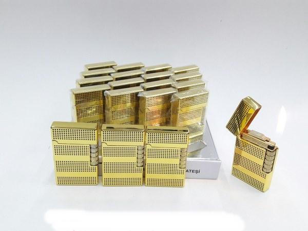 Dupont Taşlı Gazlı Model Nokta Desenli Gold Çakmak