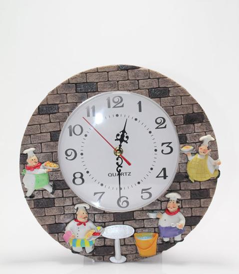 Duvara Asmalı Aşcı Tasarımlı Polyester Saat ALK1539