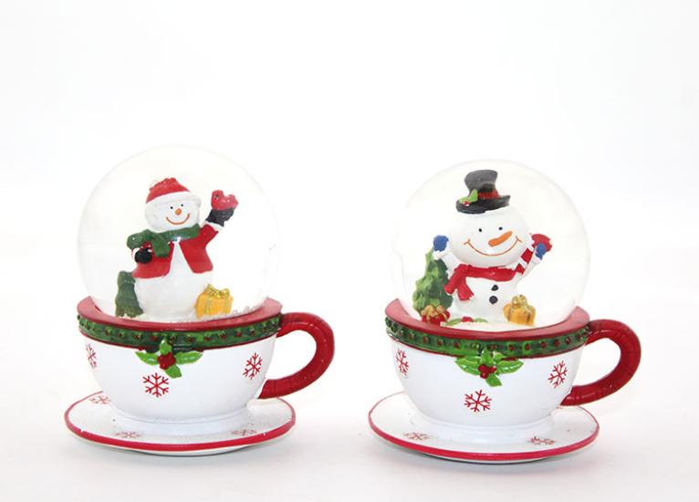 Fincan Tasarımlı Noel Baba Kar Küresi 10 Cm Alk2004